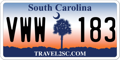 SC license plate VWW183