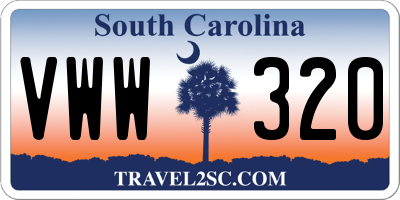 SC license plate VWW320