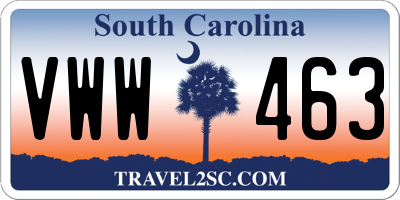 SC license plate VWW463