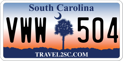 SC license plate VWW504