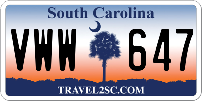 SC license plate VWW647