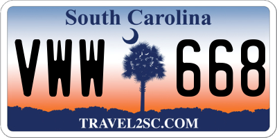 SC license plate VWW668