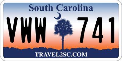 SC license plate VWW741