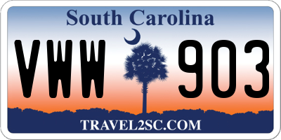 SC license plate VWW903