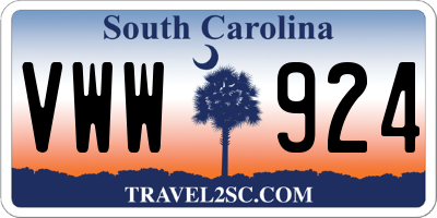 SC license plate VWW924