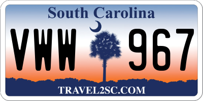 SC license plate VWW967
