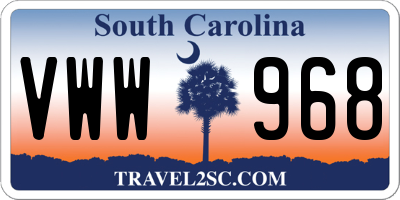 SC license plate VWW968