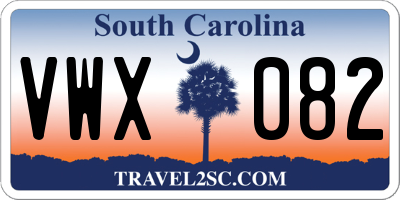 SC license plate VWX082