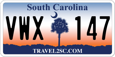 SC license plate VWX147