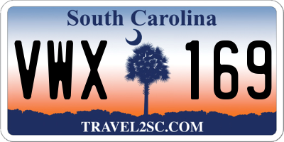 SC license plate VWX169