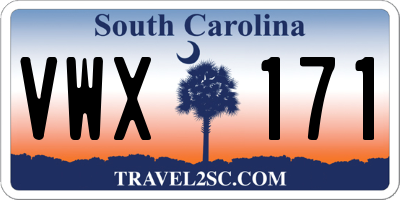 SC license plate VWX171