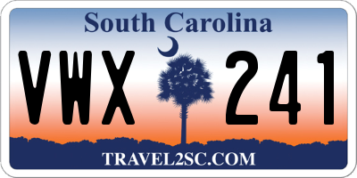 SC license plate VWX241