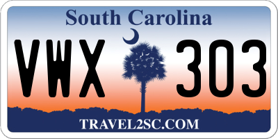 SC license plate VWX303