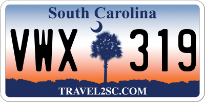 SC license plate VWX319