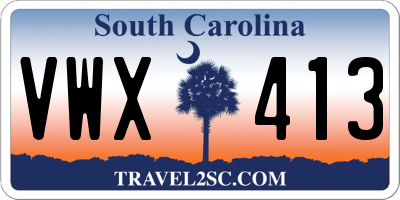 SC license plate VWX413