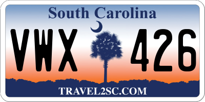 SC license plate VWX426