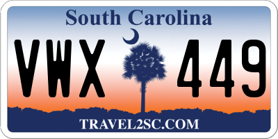 SC license plate VWX449