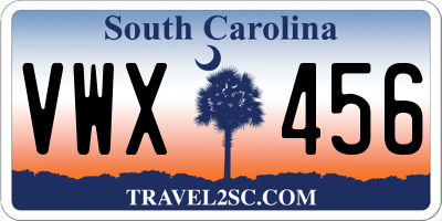 SC license plate VWX456