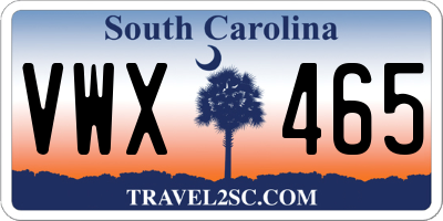 SC license plate VWX465
