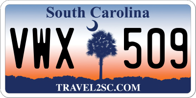 SC license plate VWX509