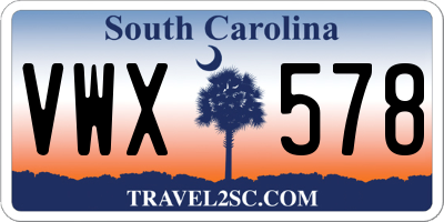 SC license plate VWX578