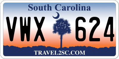 SC license plate VWX624