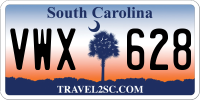 SC license plate VWX628