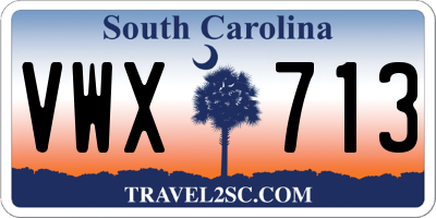 SC license plate VWX713