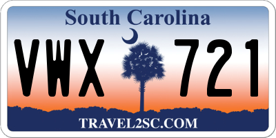 SC license plate VWX721
