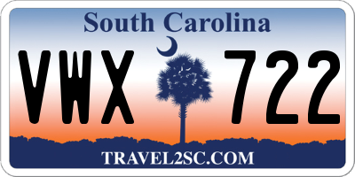 SC license plate VWX722