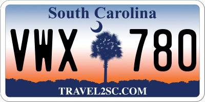 SC license plate VWX780