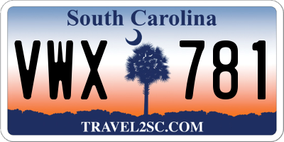 SC license plate VWX781