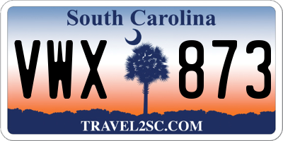 SC license plate VWX873