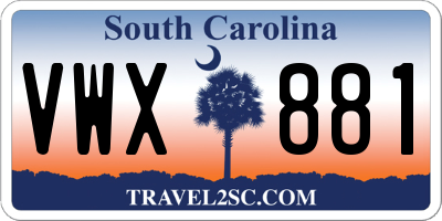 SC license plate VWX881