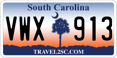SC license plate VWX913