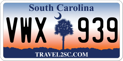 SC license plate VWX939
