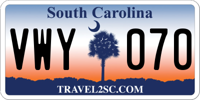 SC license plate VWY070
