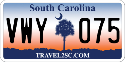 SC license plate VWY075