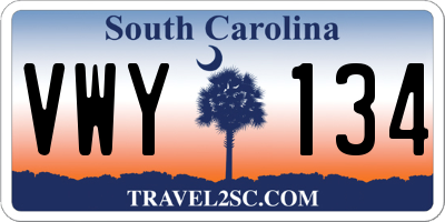 SC license plate VWY134