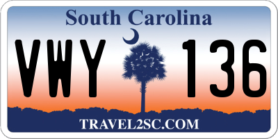 SC license plate VWY136