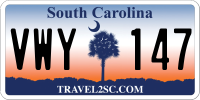 SC license plate VWY147