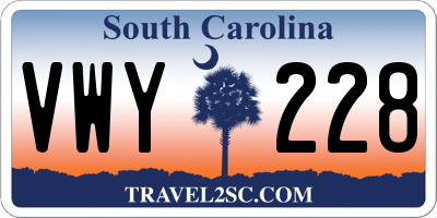 SC license plate VWY228