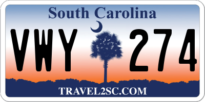 SC license plate VWY274