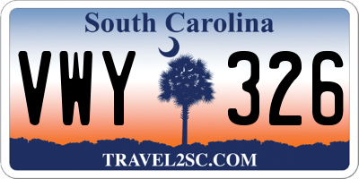 SC license plate VWY326