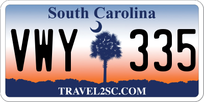 SC license plate VWY335