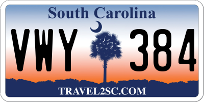 SC license plate VWY384