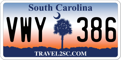 SC license plate VWY386