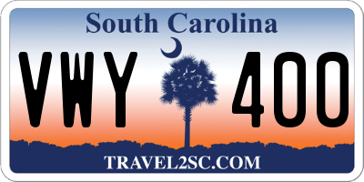 SC license plate VWY400