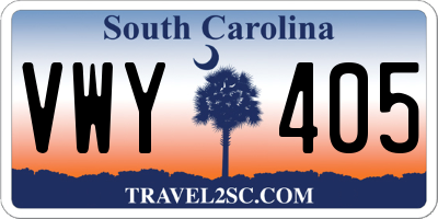 SC license plate VWY405