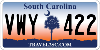 SC license plate VWY422